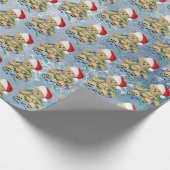 Teddy Bear in getrübten Weihnachtsbeleuchtung Geschenkpapier (Ecke)