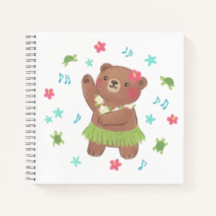 Teddy Bear in Hawaii Illustration Notizblock