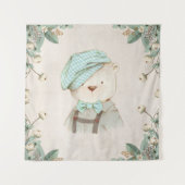 Teddy Bear in Hut Niedlich süß süß süß Adorable Wh Wandteppich (Vorderseite)