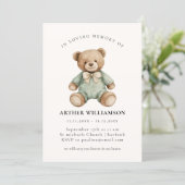 Teddy Bear "In Loving Memory" Child Memorial Card Einladung (Stehend Vorderseite)