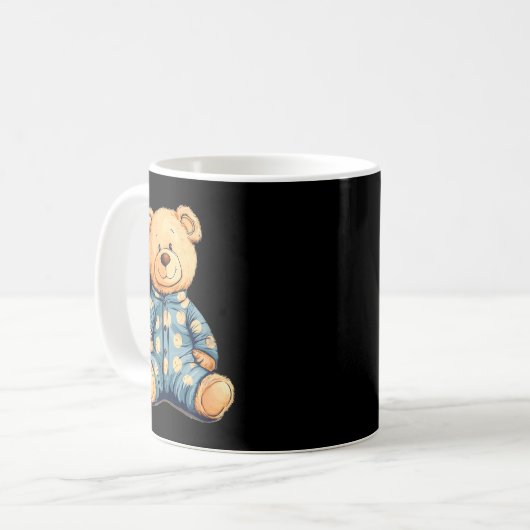 Teddy Bear In Pajama Costume For Bedtime Smiles Kaffeetasse (Vorderseite Links)