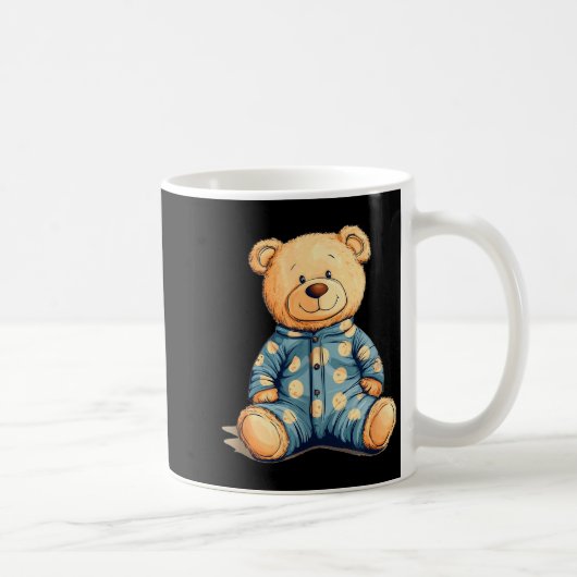 Teddy Bear In Pajama Costume For Bedtime Smiles Kaffeetasse (Rechts)