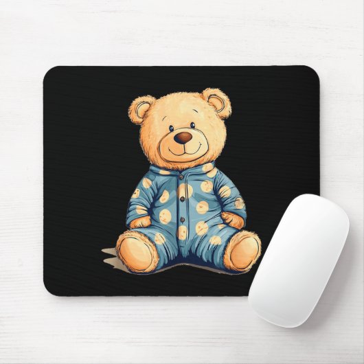 Teddy Bear In Pajama Costume For Bedtime Smiles Mousepad (Mit Mouse)
