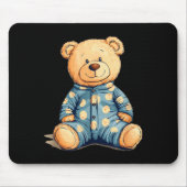 Teddy Bear In Pajama Costume For Bedtime Smiles Mousepad (Vorne)