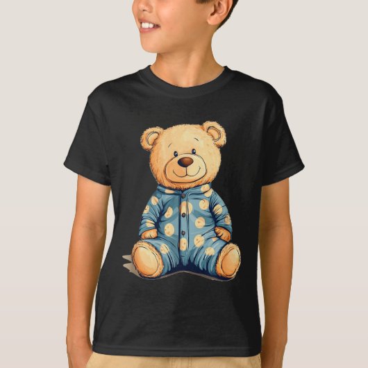 Teddy Bear In Pajama Costume For Bedtime Smiles  T-Shirt (Vorderseite)