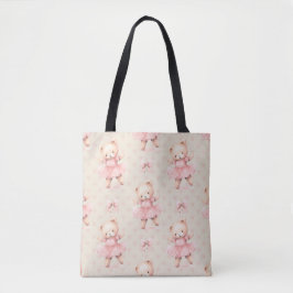 TEDDY BEAR IN PINK FRILLENKLEID MIT BOWS TASCHE