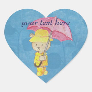 Teddy Bear in Raincoat Stickers