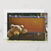 Teddy Bear in Suitcase Kinderdusche Einladung (Rückseite)