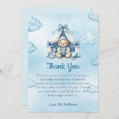 Teddy Bear in Zelt Baby Dusche Danke Karte (Vorne/Hinten)