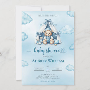 Teddy Bear in Zelt Baby Dusche Einladung