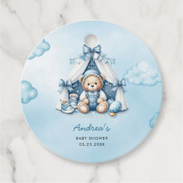 Teddy Bear in Zelt Baby Dusche Geschenkanhänger