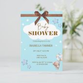 Teddy Bear Invintation RSVP Karte (Stehend Vorderseite)