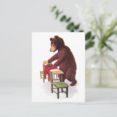Teddy Bear Irons Clothes Postkarte (Stehend Vorderseite)