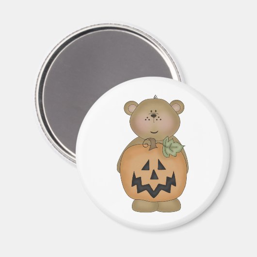 Teddy Bear Jack O'lantern Magnet (Vorderseite/Rückseite)