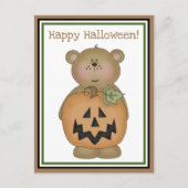 Teddy Bear Jack O'Lantern Postkarte (Vorderseite)