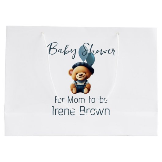 Teddy Bear Jean Baby Showbeutel Große Geschenktüte (Rückseite)