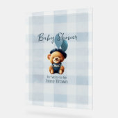 Teddy Bear Jean Baby Shower Blue Acrylschild (Winkel)