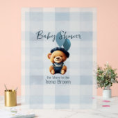Teddy Bear Jean Baby Shower Blue Acrylschild (Hochzeit)
