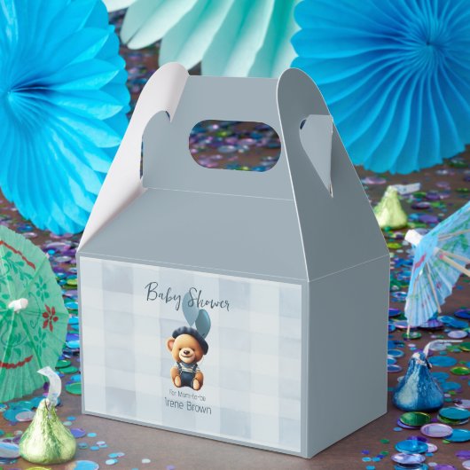 Teddy Bear Jean Baby Shower Blue Geschenkschachtel (Party)