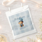 Teddy Bear Jean Baby Shower Blue Geschenktütchen (Ausgeschnitten)
