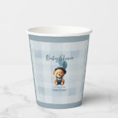 Teddy Bear Jean Baby Shower Blue Pappbecher (Rückseite)