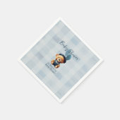 Teddy Bear Jean Baby Shower Blue Serviette (Ecke)