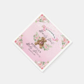 Teddy Bear kann frühzeitig auf Pink Girl Baby Dusc Serviette (Ecke)