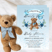 Teddy Bear kann frühzeitig Blue Boy Baby Dusche wa Einladung
