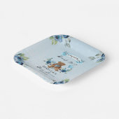 Teddy Bear kann frühzeitig Blue Boy Baby Dusche wa Pappteller (Gewinkelt)