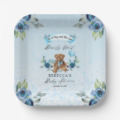 Teddy Bear kann frühzeitig Blue Boy Baby Dusche wa Pappteller (Vorderseite)