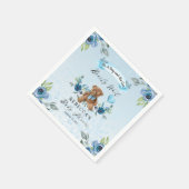 Teddy Bear kann frühzeitig Blue Boy Baby Dusche wa Serviette (Ecke)