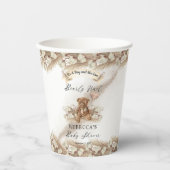 Teddy Bear kann frühzeitig Greige Boy Baby Dusche Pappbecher (Vorderseite)