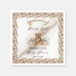 Teddy Bear kann frühzeitig Greige Boy Baby Dusche Serviette