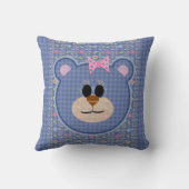Teddy Bear, Karo und Florals Kissen (Rückseite)