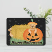 Teddy Bear Kid's Halloween-Party Einladung (Stehend Vorderseite)