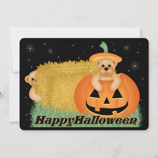 Teddy Bear Kid's Halloween-Party Einladung (Vorderseite)