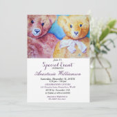 TEDDY BEAR KIDS PARTY EVITE EINLADUNG (Stehend Vorderseite)