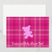 Teddy Bear - Kinderdusche Rosa Einladung (Vorne/Hinten)