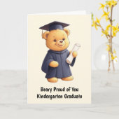 Teddy Bear Kindergarten Abschluss Karte (Gelbe Blume)