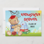 Teddy Bear Kindergarten Graduierungsparty Einladung (Vorderseite)