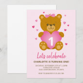 Teddy Bear Kindergeburtstag Party Einladung (Vorne/Hinten)