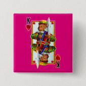 Teddy Bear King of Hearts Button (Vorderseite)