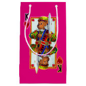 Teddy Bear King of Hearts Gift Bag Kleine Geschenktüte (Vorderseite)