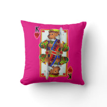 Teddy Bear King of Hearts Throw Kissen