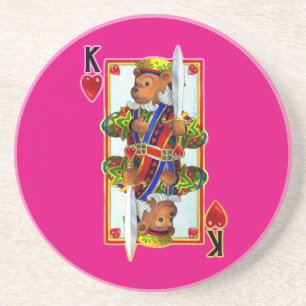 Teddy Bear King of Hearts Untersetzer