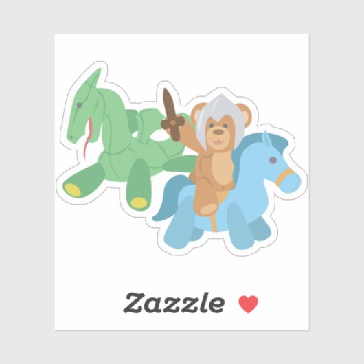 Teddy Bear Knight Aufkleber (Blatt)