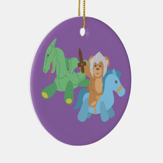 Teddy Bear Knight Keramikornament (Rechts)