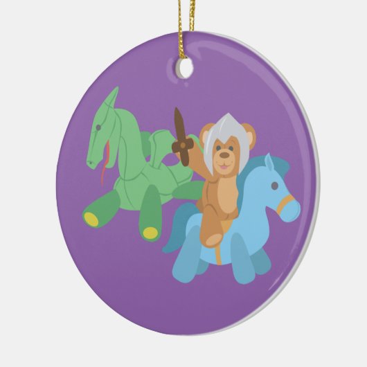 Teddy Bear Knight Keramikornament (Links)