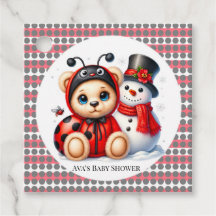 Teddy Bear Ladybug mit Snowman Baby Dusche Danke