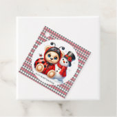 Teddy Bear Ladybug mit Snowman Baby Dusche Danke Geschenkanhänger (Beispiel)